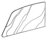 Door Glass, Coupe, 356A