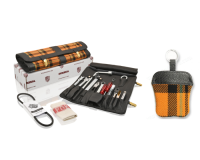 Porsche Classic Orange Tartan Tool Bag and Key Pouch, Set