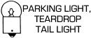 Parking Light, Teardrop Tail Light