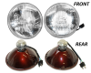 Round 7-Inch H4 LED Headlights, 6 or 12-Volt Version, Pair